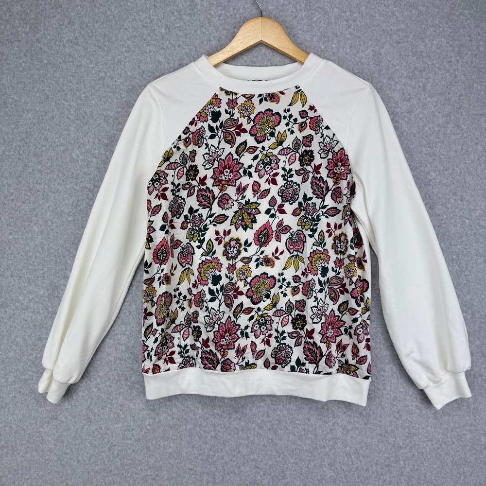 J Jason Wu QVC Floral Raglan‎ Sweatshirt Cottagecore Botanical Print Small